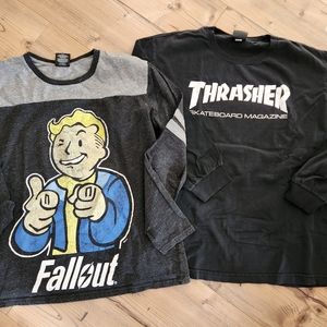 Thrasher/Fallout Tees, Men's Size L